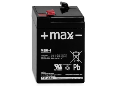 Bleiakku Maxx Batterien MB6-4 6V 4Ah AGM Blei Vlies Accu Battery wartungsfrei
